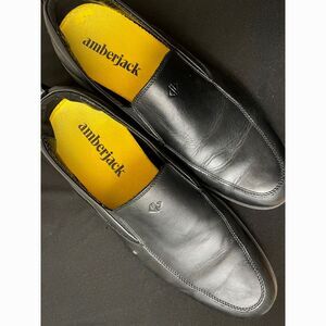 ~ Amberjack Mens 9 Dress Shoes Work Office Slip-On Comfort Cushion Black Casual